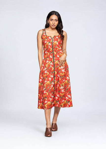 Peony Zipper Dress