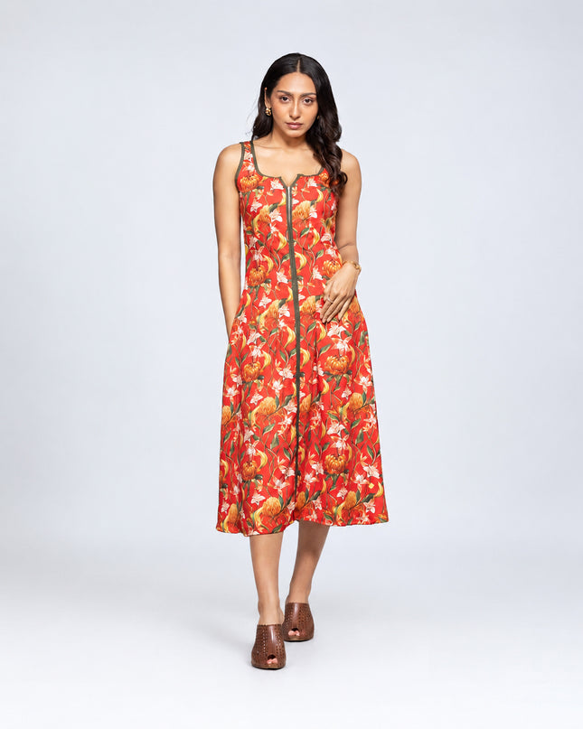Peony Zipper Dress