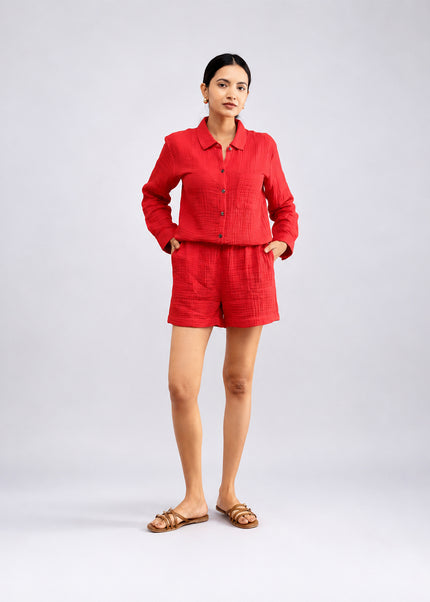 Crimson Coord (Top & Shorts)