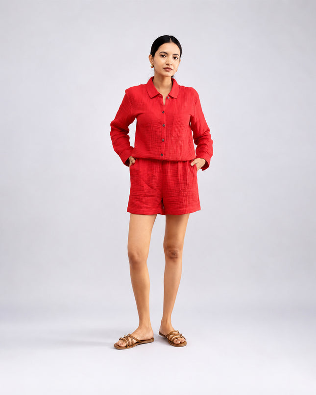 Crimson Coord (Top & Shorts)