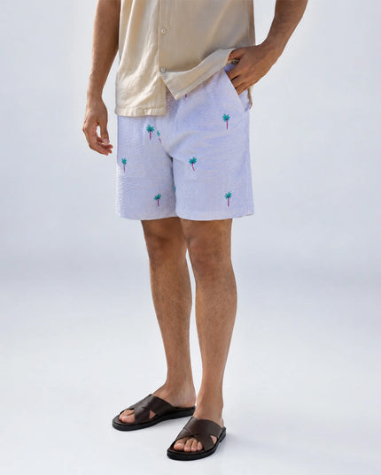 Tropical Seersucker Shorts