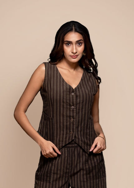 Olive Corduroy Vest Top