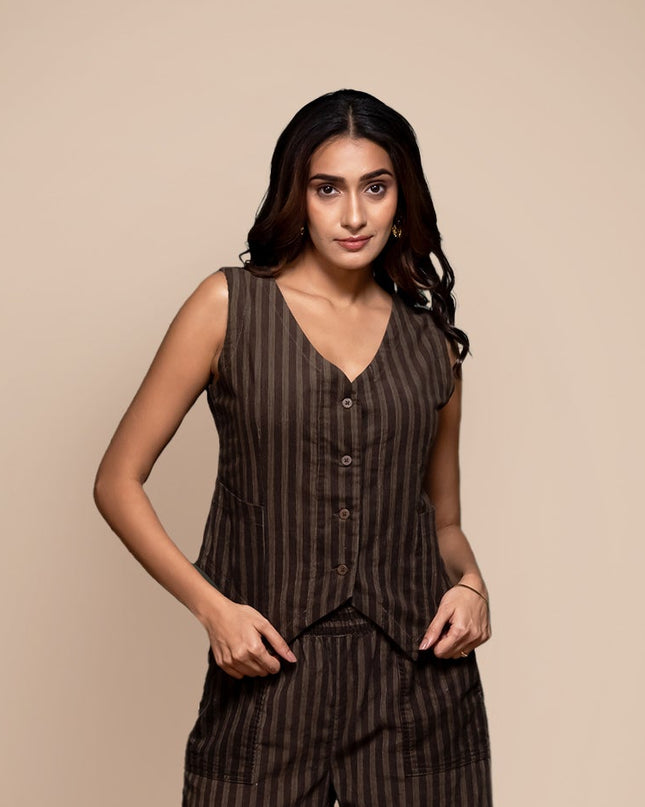 Olive Corduroy Vest Top