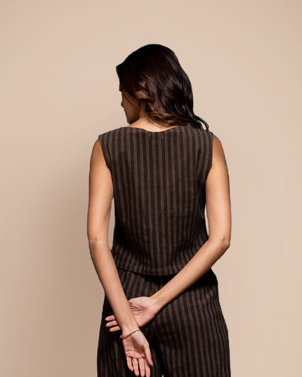Olive Corduroy Vest Top