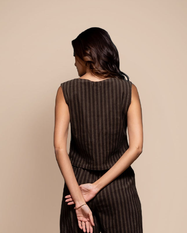 Olive Corduroy Vest Top