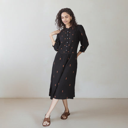 Charcoal Embroidered Dress