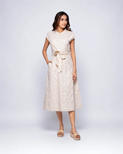 Cord Back-Cut Dress