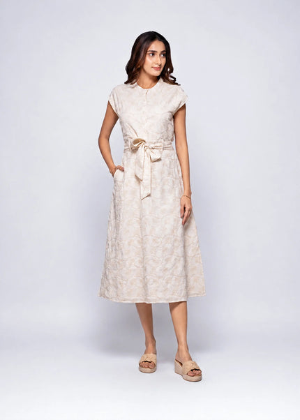 Cord Back-Cut Dress