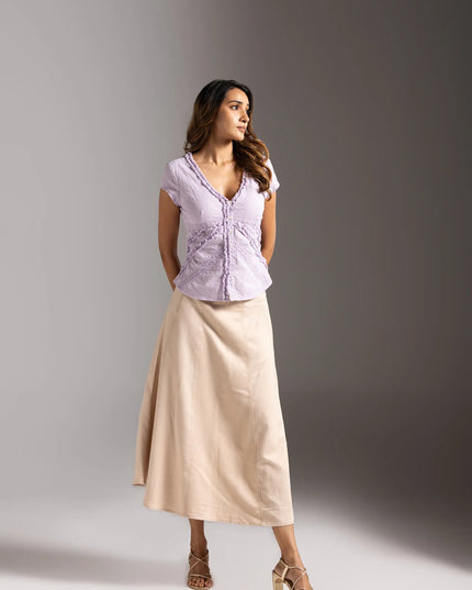 Lilac Blossom Ruffled Short Top - Lilac
