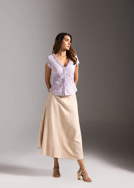 Lilac Blossom Ruffled Short Top - Lilac
