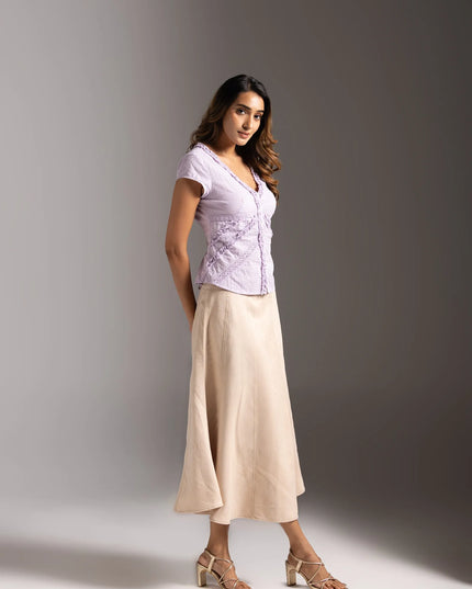 Lilac Blossom Ruffled Short Top - Lilac