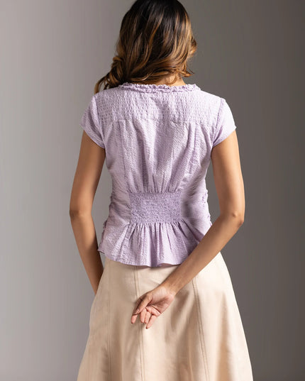 Lilac Blossom Ruffled Short Top - Lilac