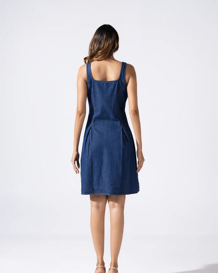Zip and Flare Knee-Length Denim