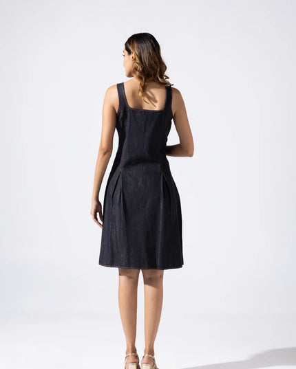Zip and Flare Knee-Length Denim