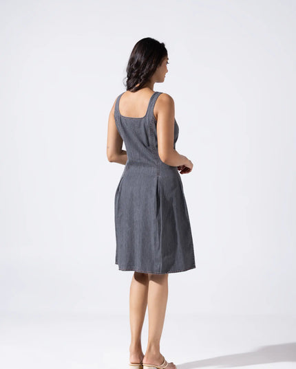 Zip and Flare Knee-Length Denim