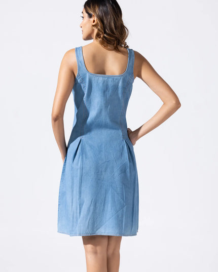 Zip and Flare Knee-Length Denim