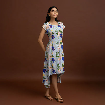 Blue Asymmetrical Dress