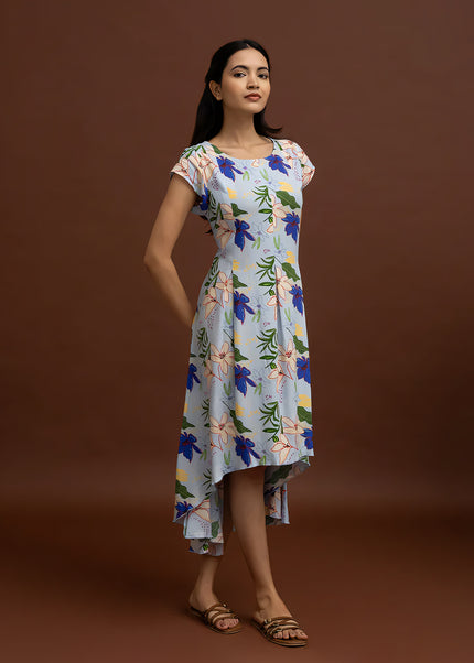 Blue Asymmetrical Dress