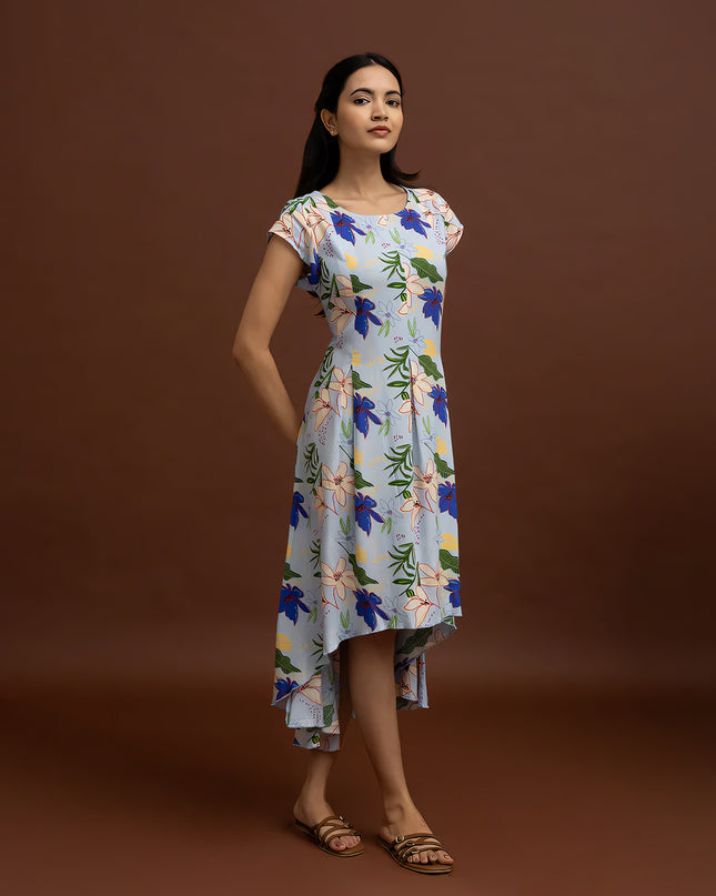 Blue Asymmetrical Dress