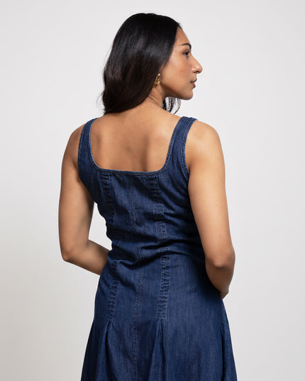 Denim Zipper-Front Dress