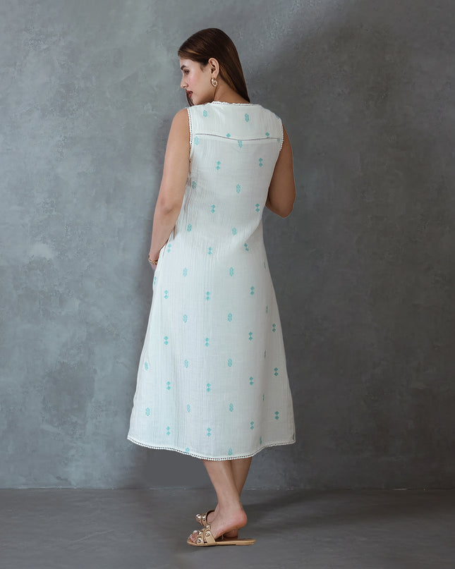 Vanilla Embroidered Dress