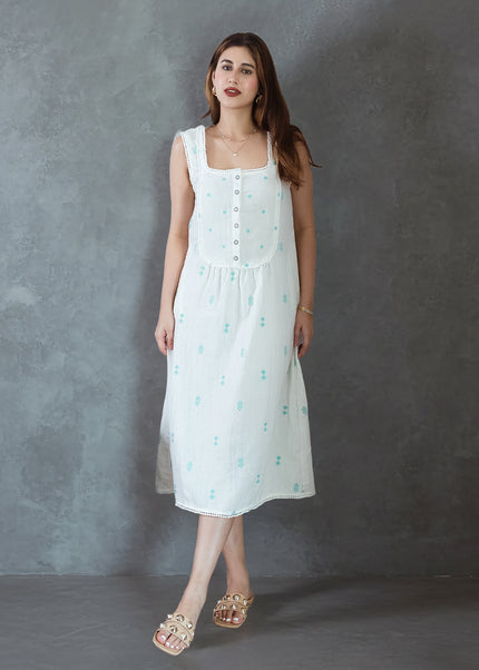 Vanilla Embroidered Dress