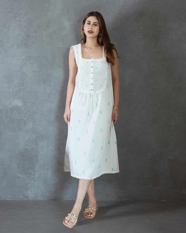 Vanilla Embroidered Dress