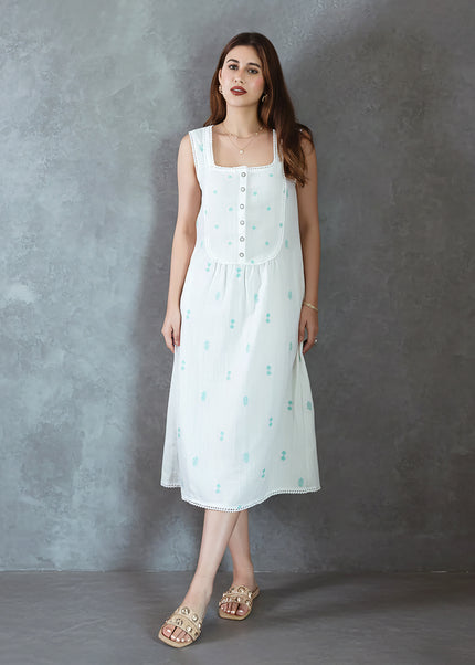 Vanilla Embroidered Dress