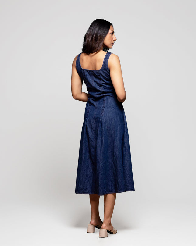 Denim Zipper-Front Dress