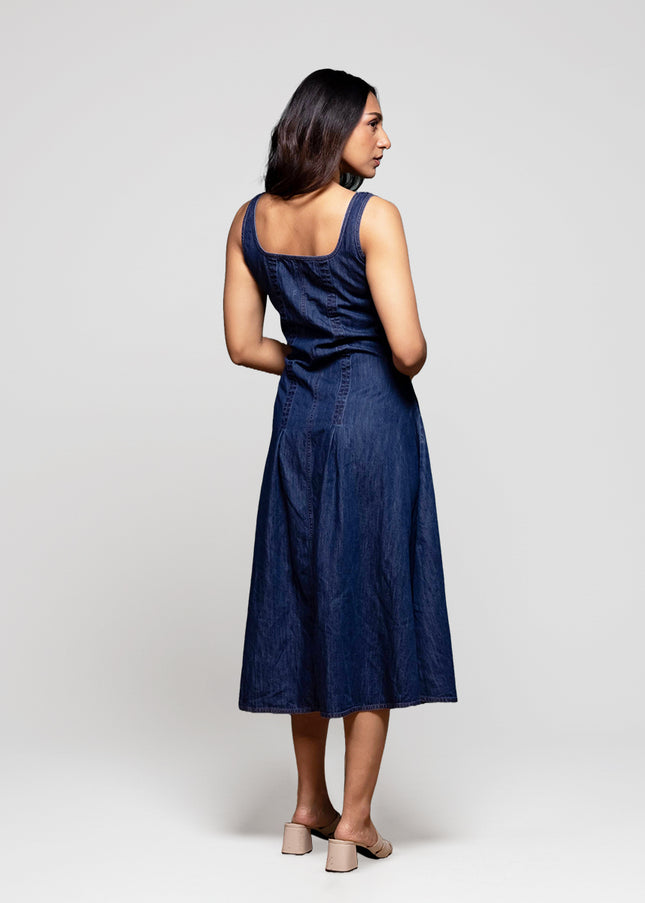 Denim Zipper-Front Dress