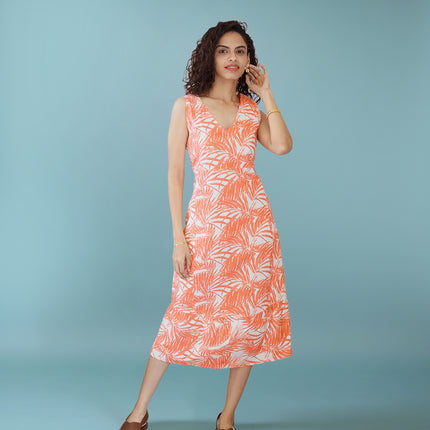 Tangerine Printed Dress