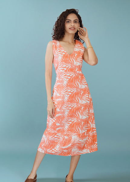 Tangerine Printed Dress