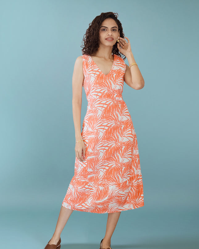Tangerine Printed Dress