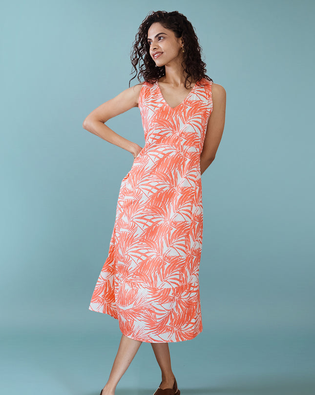 Tangerine Printed Dress