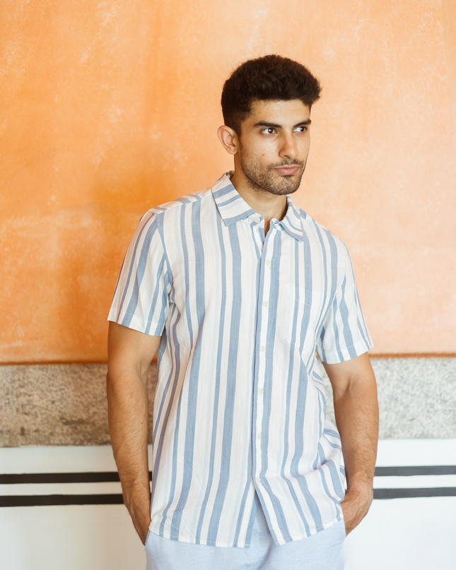 Cerulean Striped Shirt