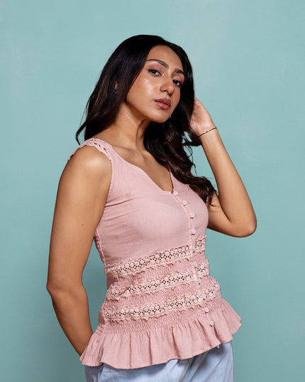 Smocked Lace Top