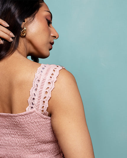 Smocked Lace Top