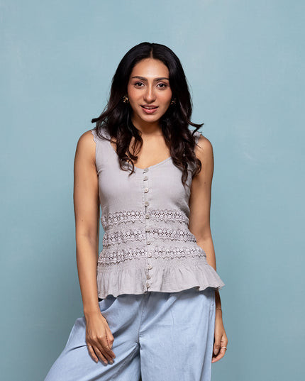 Smocked Lace Top