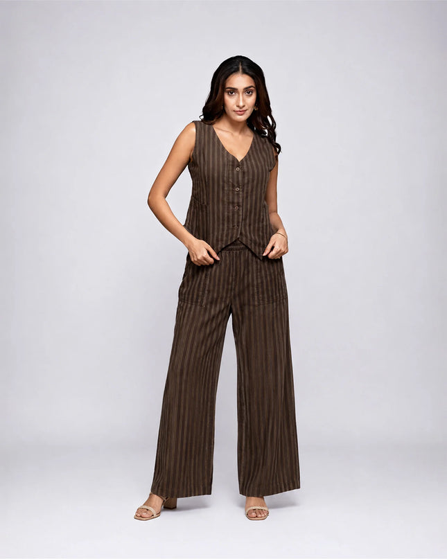 Olive Corduroy Vest Co-Ord
