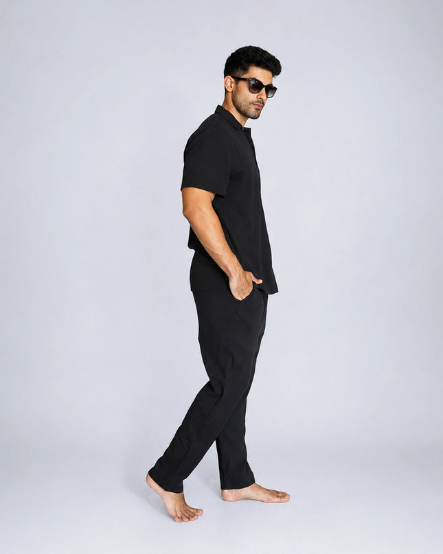 Jet Black Linen Co-ord