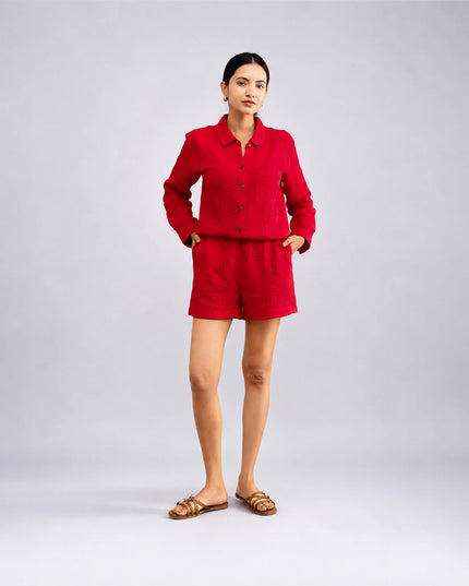 Crimson Coord (Top & Shorts)