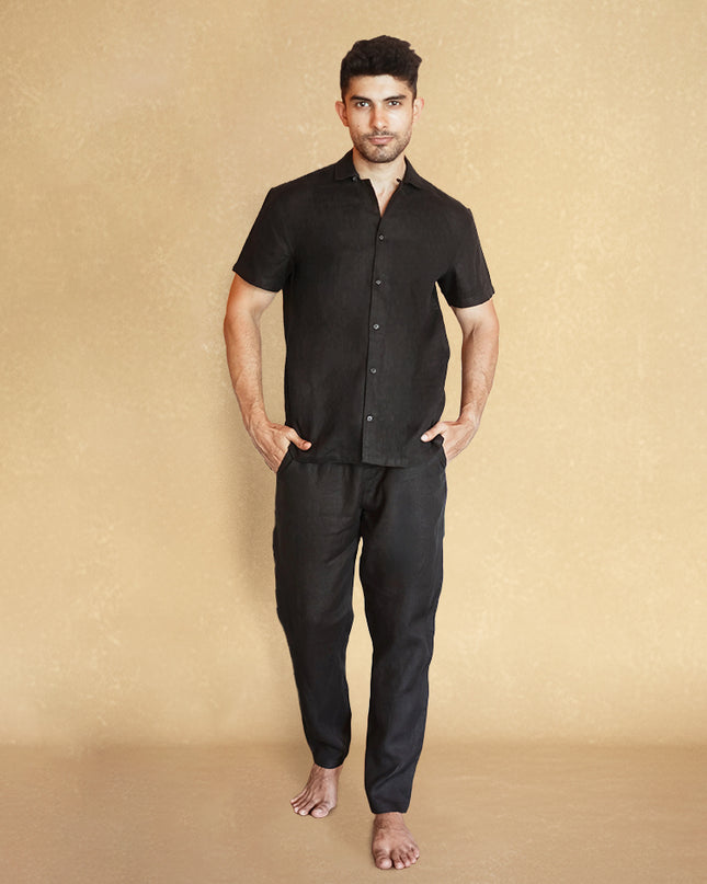 Jet Black Linen Co-ord