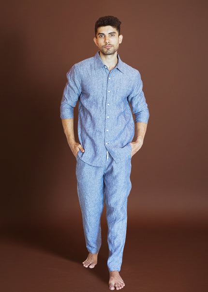 Gulf Blue Linen Co-ord