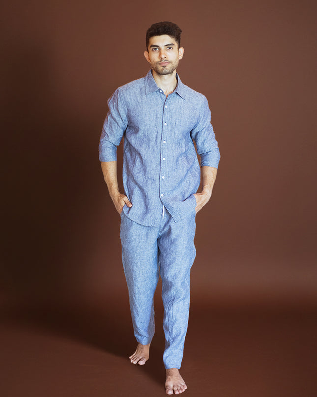 Gulf Blue Linen Co-ord