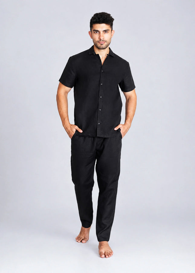 Jet Black Linen Co-ord