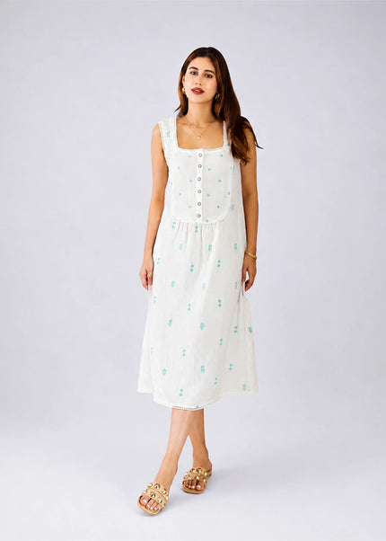 Vanilla Embroidered Dress