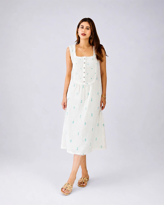Vanilla Embroidered Dress