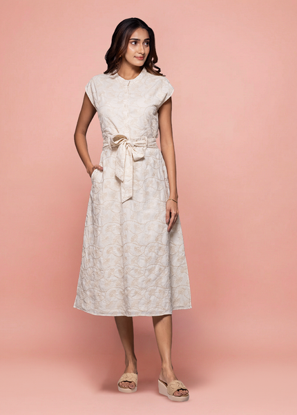 Cord Back-Cut Dress