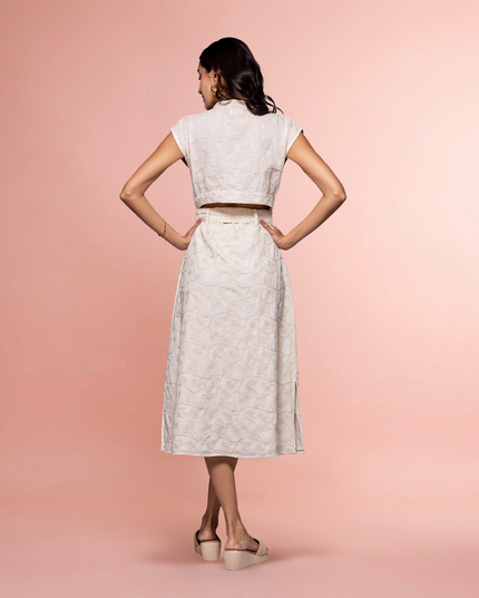 Cord Back-Cut Dress