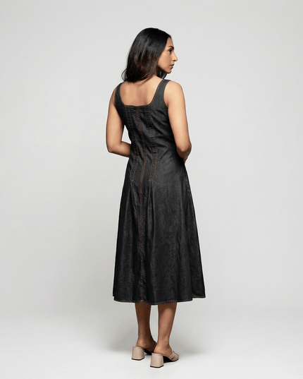 Denim Zipper-Front Dress